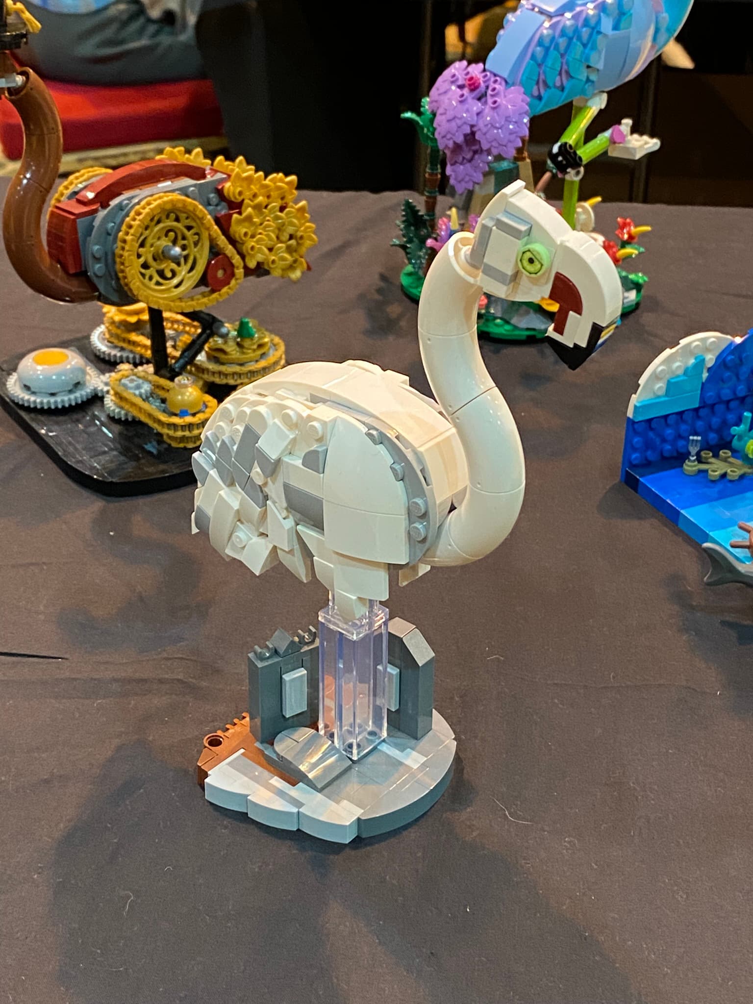 Clockson's Flamingo collab, Flaminghost, on display at Darlington Brick Show 2025