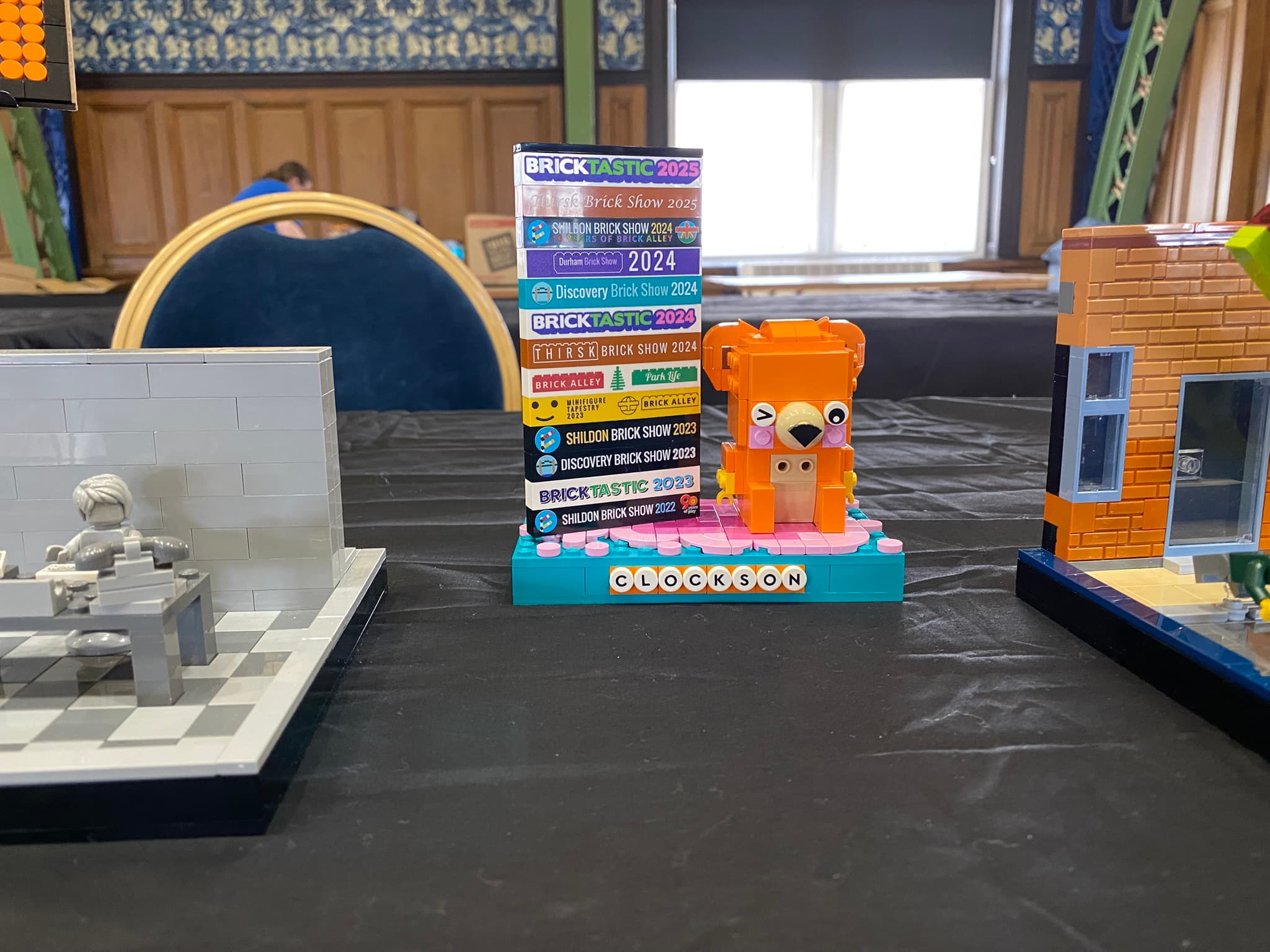 Clockson's LEGO® brickstack on display at the Discovery Brick Show 2025