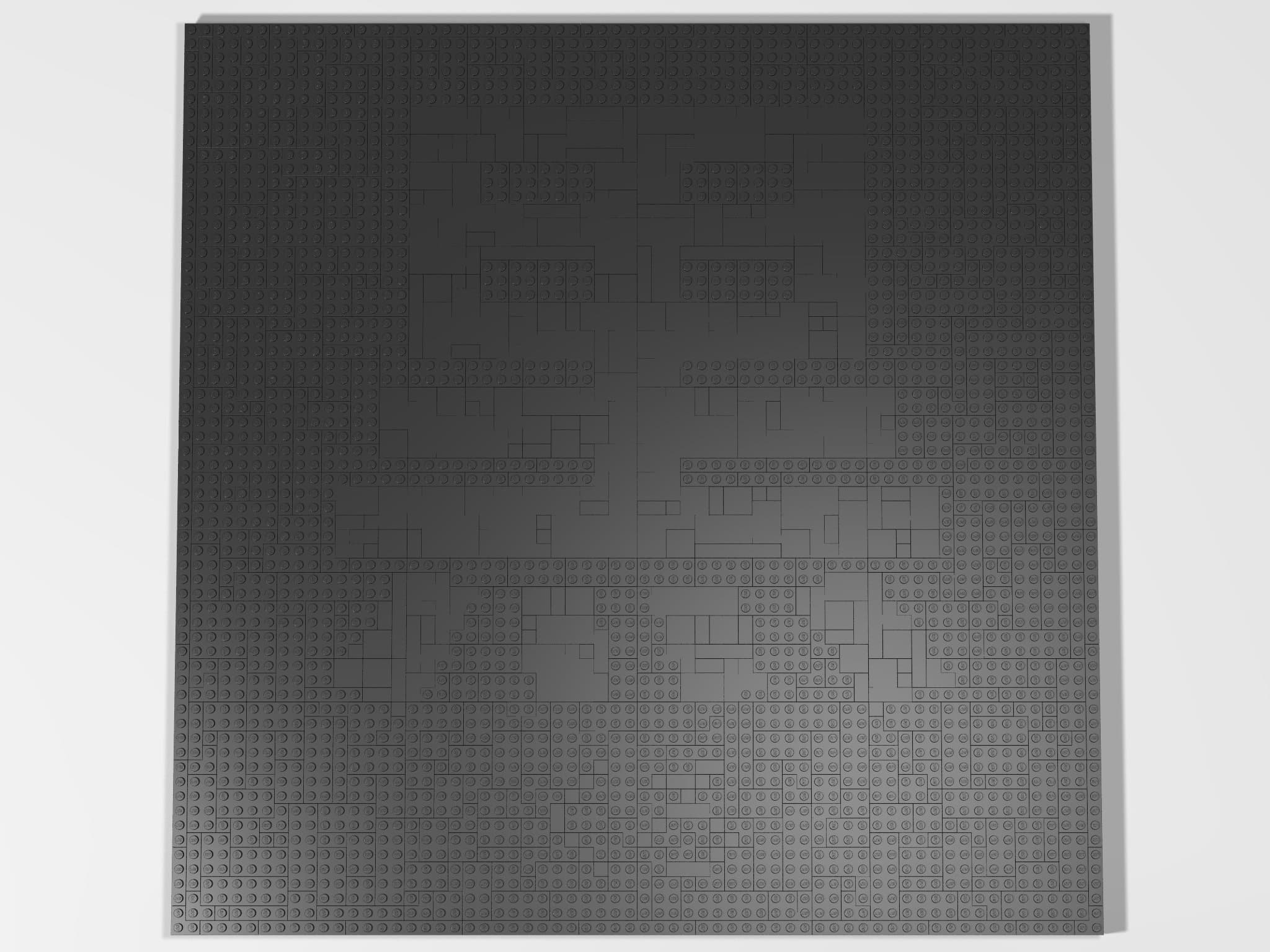 A LEGO® mosaic depicting the Japanese Kanji for Black