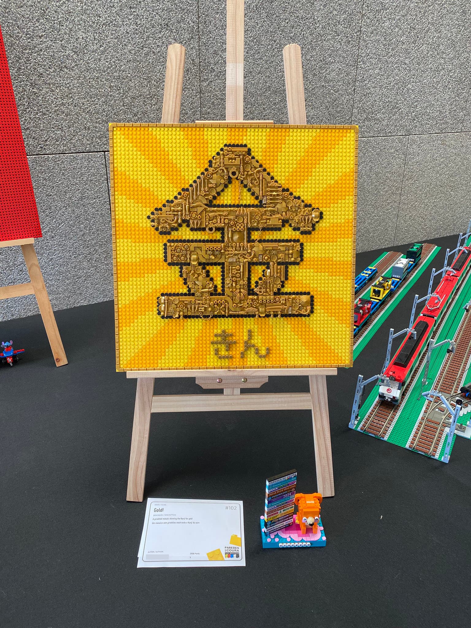 Clockson's LEGO® mosaic, Gold!, on display at the Paredes de Coura Fan Weekend in 2025